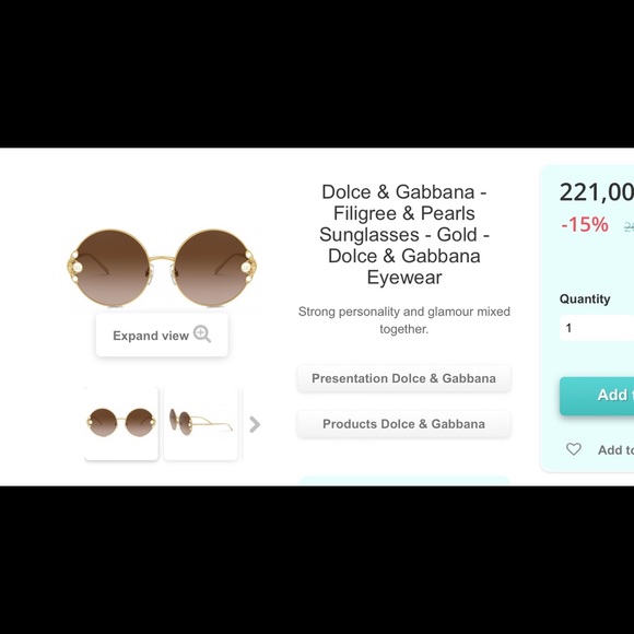 DOLCE & GABBANA ROUND SUNNIES WITH EMBELLISHED PEARLS WITH GOLD LOGO DETAILING main image 9